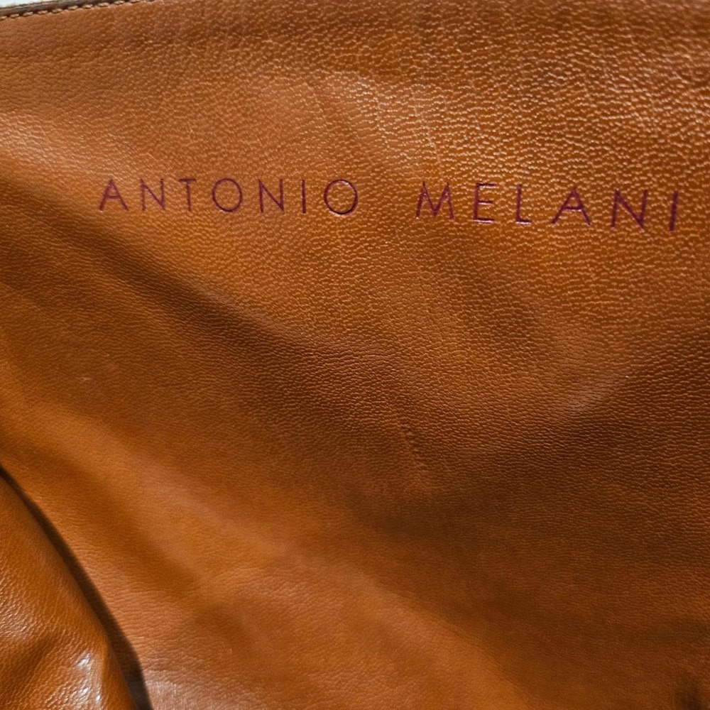 Antonio Melani Toffee Brown leather boots with square toe and buckle design, - Picture 8 of 8